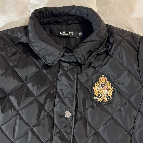 Ralph Lauren quilted black,Logo embossed crest patch size small - Picture 2 of 9